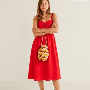 New Mango linen blend dress
